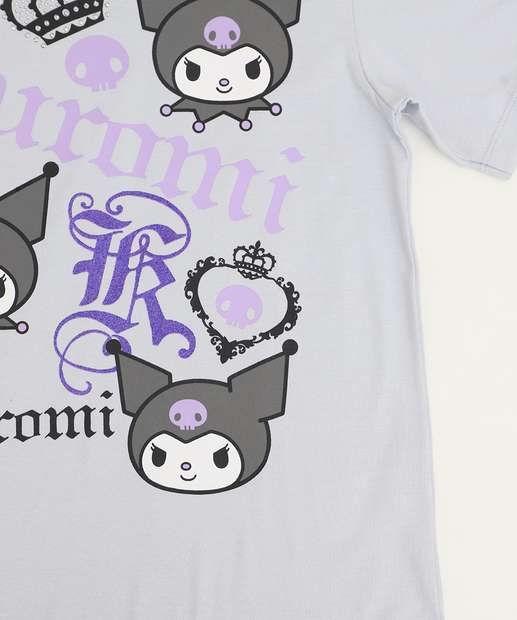 Camiseta Juvenil Hello Kitty Tam 10 a 16 Cinza