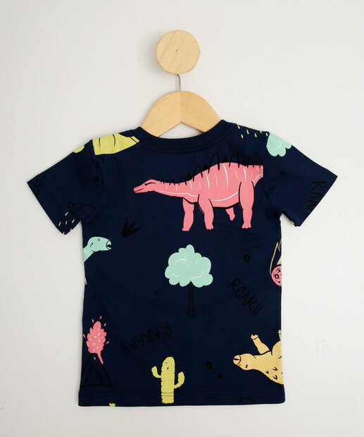 Camiseta Infantil Dinossauro MR Tam 1 a 4