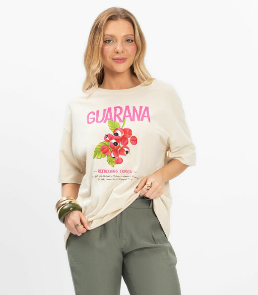 Image_T- Shirt Overzised Meia Malha Feminina Rovitex Bege