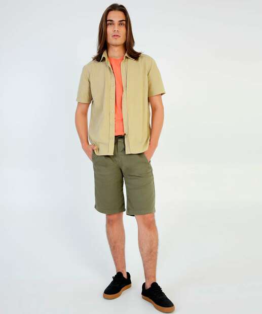 Camisa Masculina Botões Manga Curta Rock & Soda