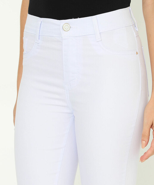 Calça Feminina Sarja Cigarrete Sawary Branco