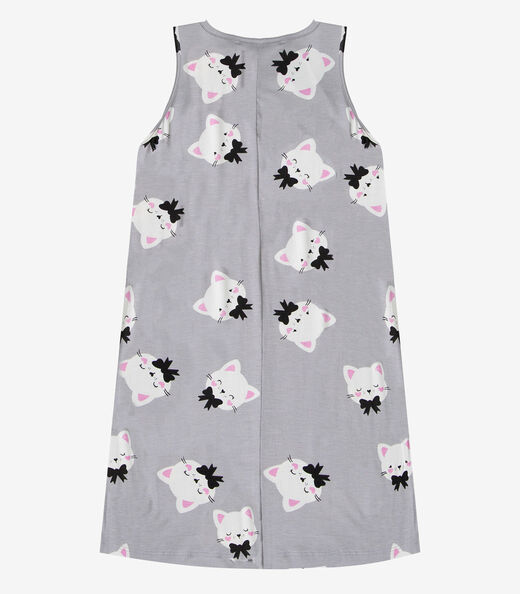 Vestido Infantil Feminino Estampado Select Cinza