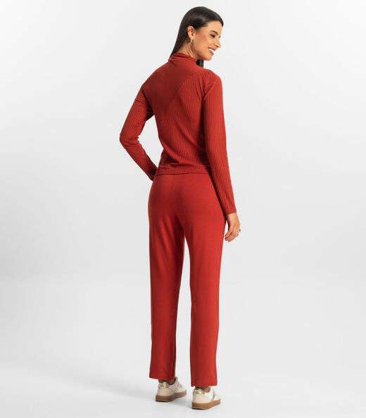Calça Feminina Em Molecotton Rovitex Vermelho
