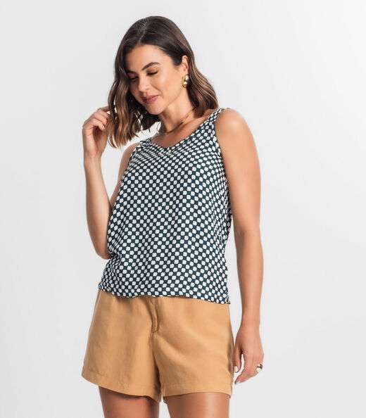 Image_Regata Feminina Quadriculada Infinita Cor Verde