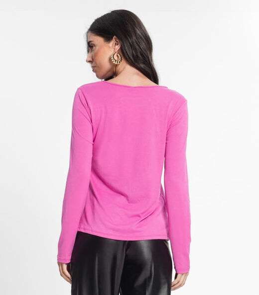 Blusa Manga Longa Feminina Rovitex Rosa