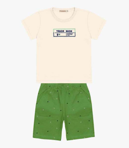 Image_Conjunto Infantil Camiseta Com Bermuda Trick Nick Verde