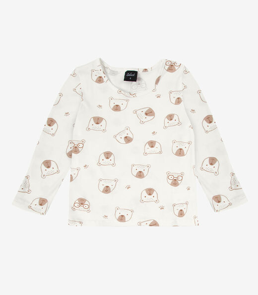 Pijama Infantil Estampado Select Bege