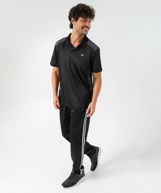 Camiseta Polo Masculina Fitness Marisa Preto
