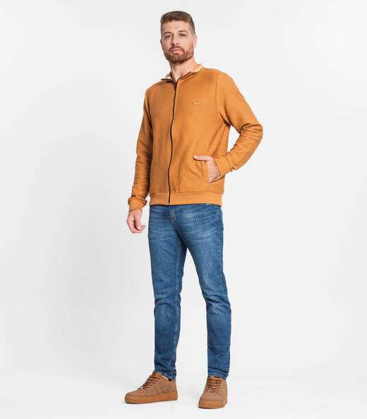 Jaqueta Masculina Em Moletom Diametro Marrom