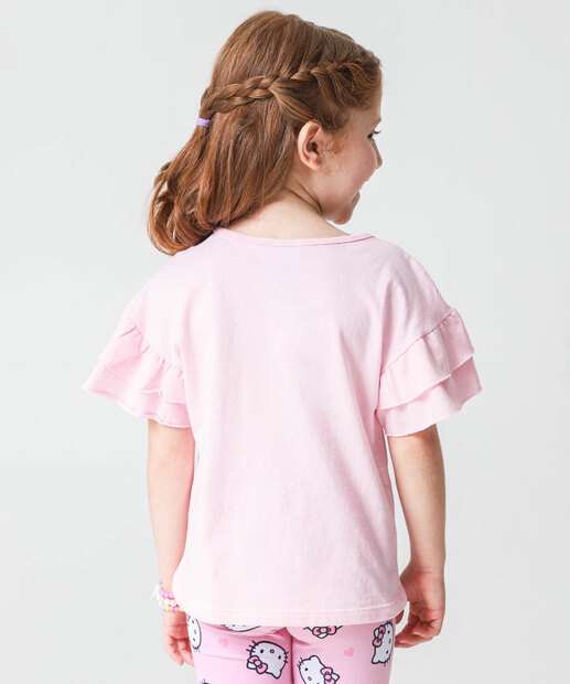 Blusa Infantil Hello Kitty Sanrio Tam 4 a 10 Rosa