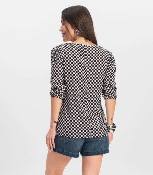 Blusa Manga Curta Infinita Cor Branco