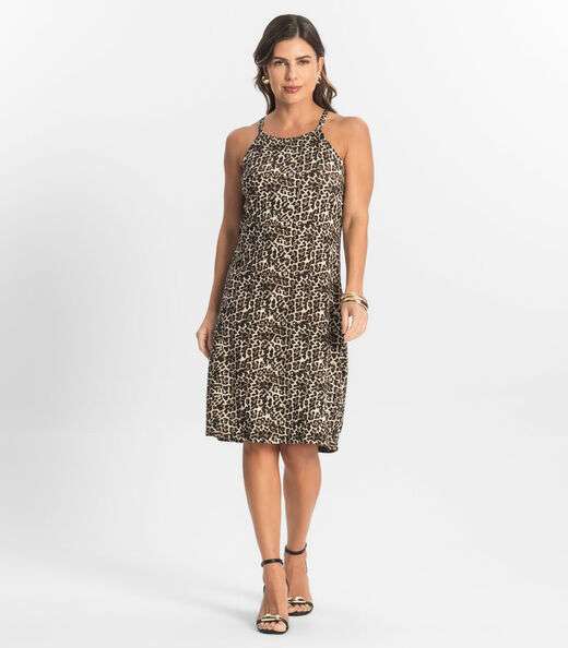 Vestido Curto Visco Bali Select Bege