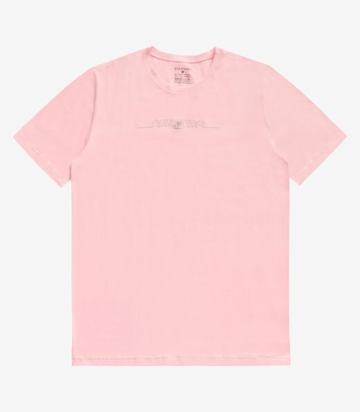 Camiseta Masculina Manga Curta Meia Malha Diametro Rosa