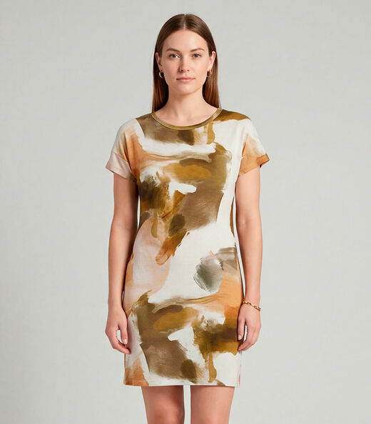 Image_Vestido Básico Com Gola Redonda Infinita Cor Bege