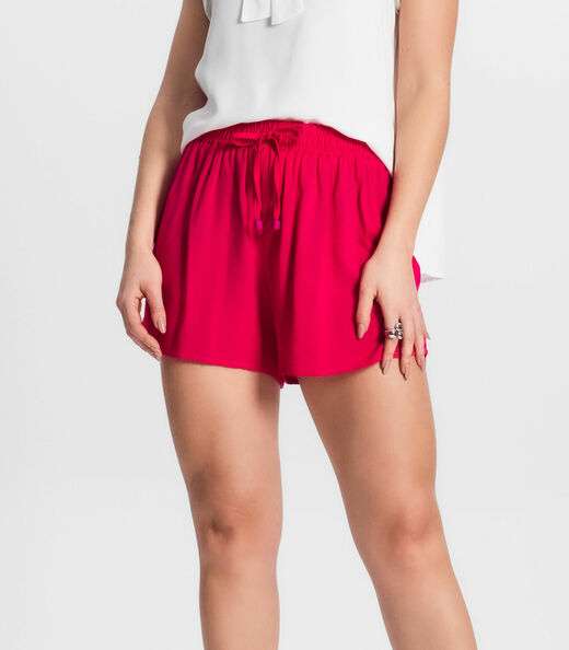 Shorts Feminino De Viscose Select Rosa