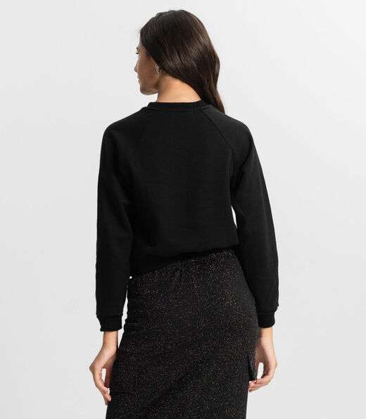 Blusão Juvenil Feminino Em Moletom Minty Preto