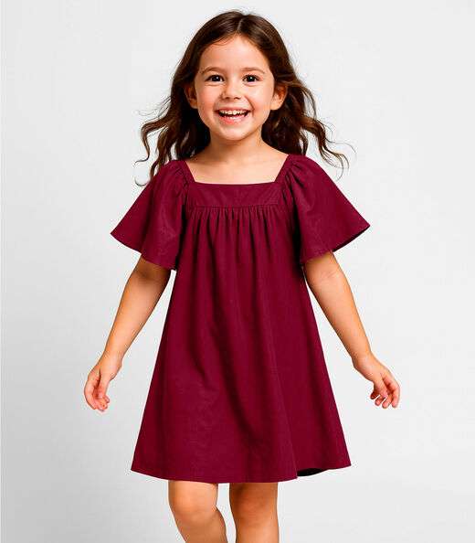 Vestido Infantil em Viscose Infinita Cor Vermelho