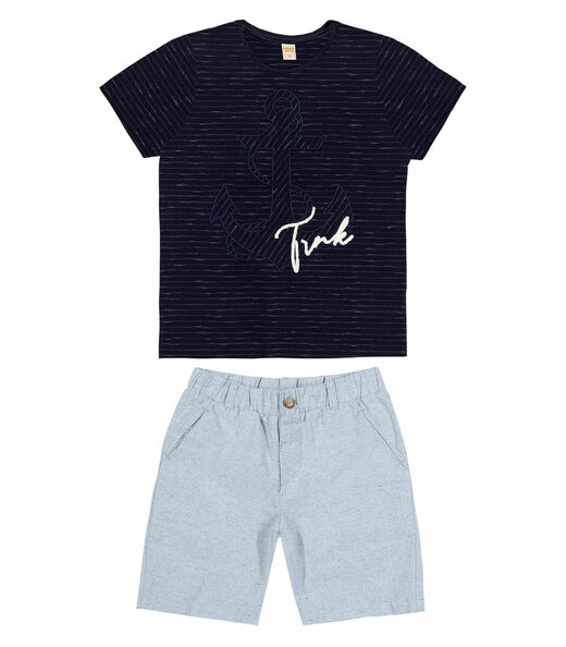 Conjunto Infantil Masculino Âncora Trick Nick Azul