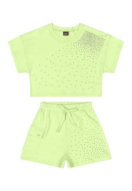 Conjunto com Blusa e Short com Strass Gloss