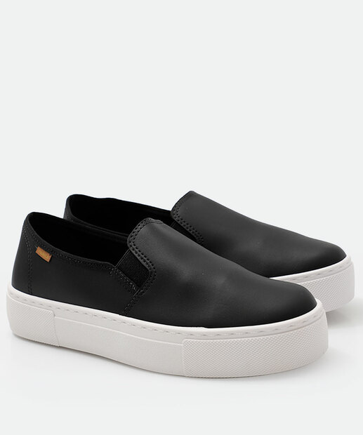 Tênis Casual Slip On Feminino Moleca Preto
