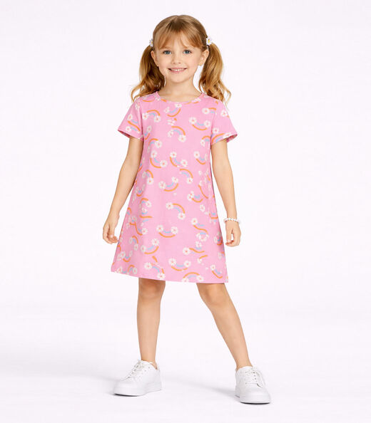 Vestido Infantil Estampado Select Rosa