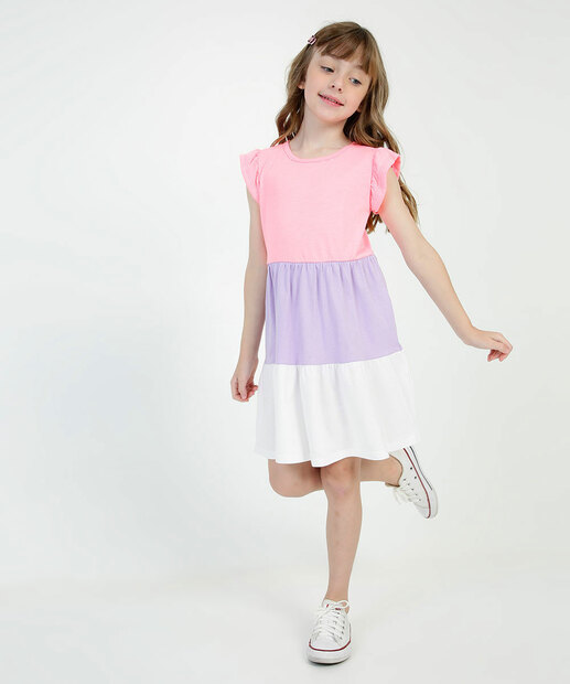 Vestido Infantil Recorte Babado Marisa Tam 4 a 10