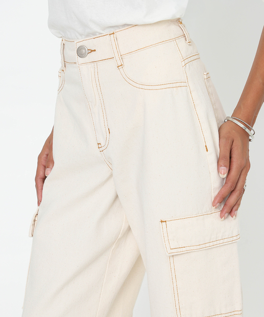 Calça Feminina Sarja Reta Cargo Marisa