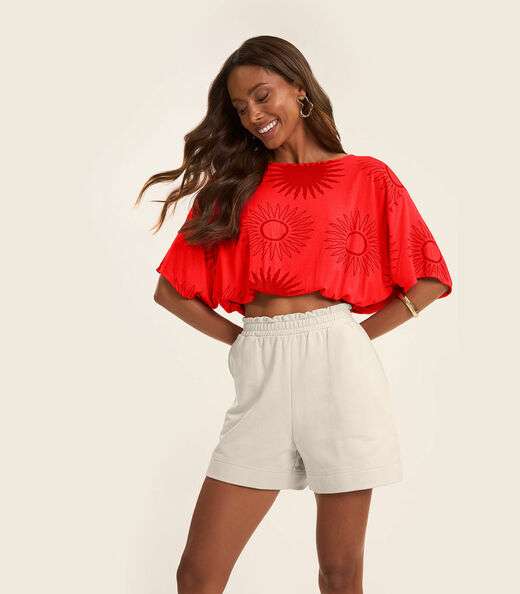 Image_Blusa Feminina Manga Curta Rovitex Laranja