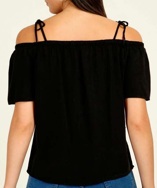 Blusa Feminina Open Shoulder Manga Curta