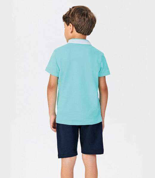 Conjunto Infantil Polo Com Bermuda Trick Nick Azul