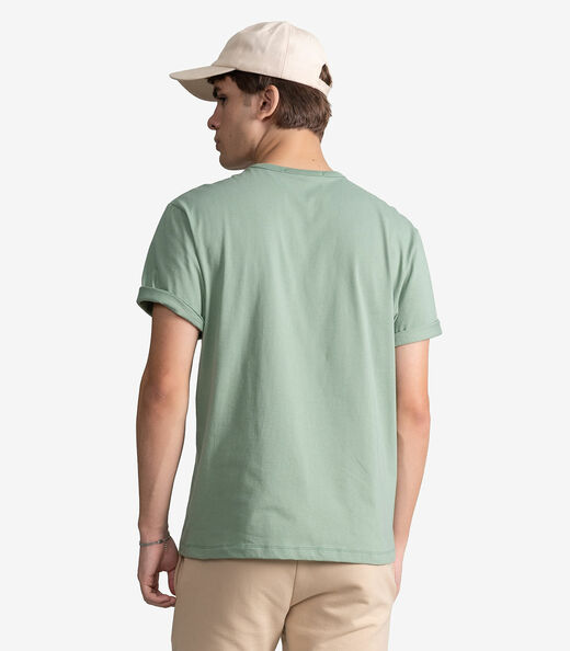 Camiseta Masculina Meia Malha Com Estampa Minty Verde