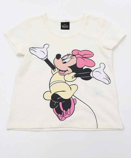Conjunto Infantil Estampa Minnie Disney Tam 1 a 3 Rosa.