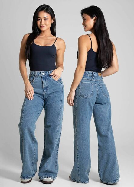 Calça Jeans Sawary Wide Leg Petit - 282191
