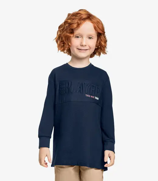 Image_Camiseta Infantil Manga Longa Trick Nick Azul