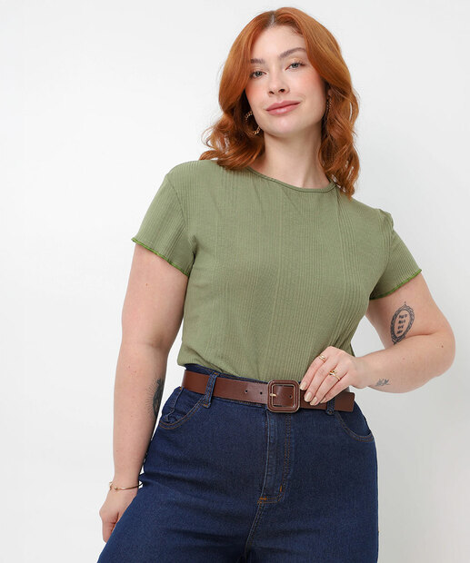 Image_Blusa Plus Size Feminina Canelada Frufru Marisa Verde