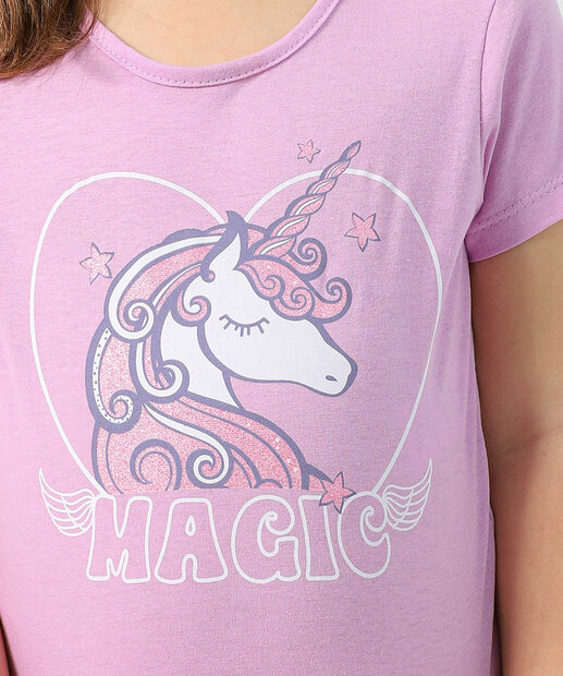 Blusa Infantil Estampa Unicórnio Marisa Tam 4 a 10 Lilás