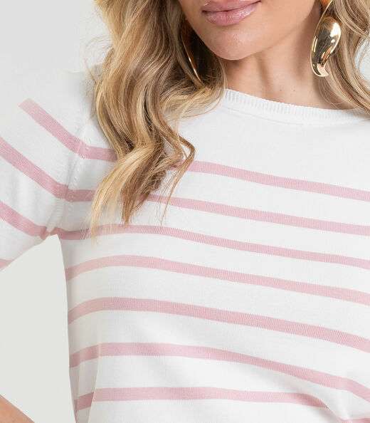 Blusa Feminina Em Tricot De Fio Modal Dianna Rosa