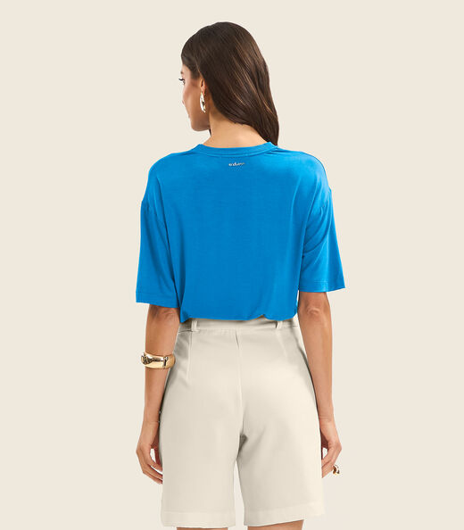 T- Shirt Feminina Manga Curta Endless Azul