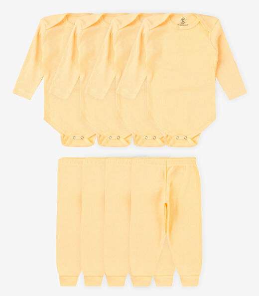 Image_Kit 4 Body Bebê Canelado 2 Peças Kappes Amarelo