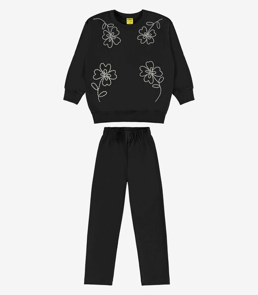 Conjunto Blusão com Legging Rovi Kids Preto