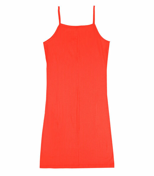 Vestido Canelado De Alça Select Laranja