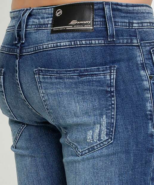Calça Masculina Jeans Destroyed Skinny Sawary