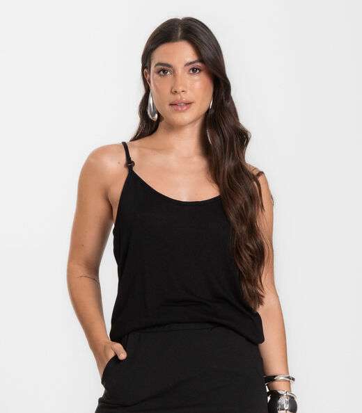 Image_Blusa de Alça em Visco Tricot Infinita Cor Preto