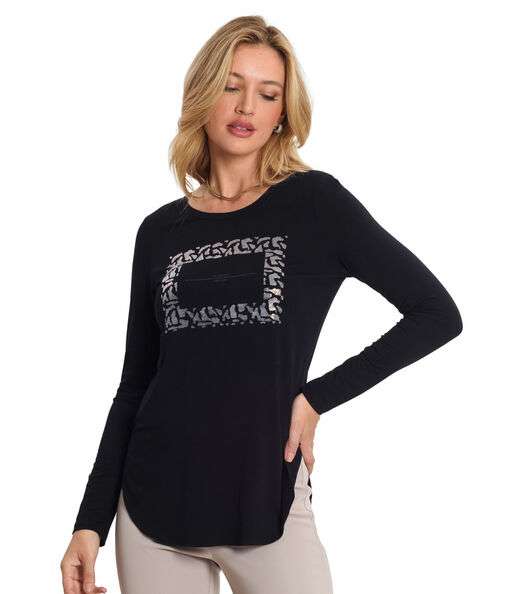 Blusa Alongada Manga Longa Endless Preto
