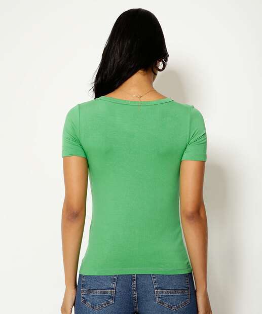 Blusa Feminina Básica Manga Curta Marisa  