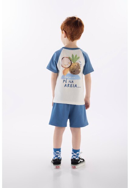Conjunto Menino Camiseta e Short Três e Já