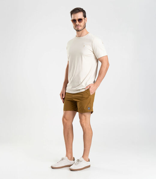 Bermuda Masculina De Microfibra Sarjada Long Bong Marrom