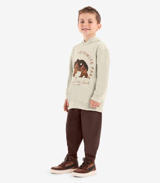 Image_Conjunto Blusão Com Capuz E Calça Rovi Kids Bege