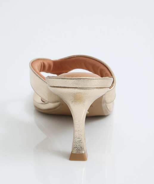 Tamanco Feminino Salto Fino Metalizado Vizzano