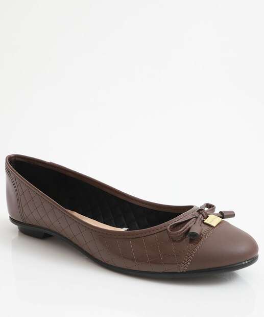 Image_Sapatilha Feminina Bico Redondo Verniz Moleca Marrom